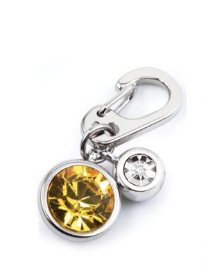 0091 CRYSTALLIZED WITH RHODIUM DIAMOND CHARM (LIGHT TOPAZ)