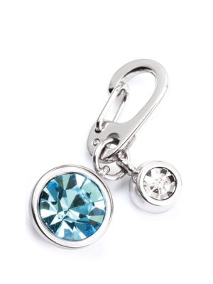 0092 CRYSTALLIZED WITH RHODIUM DIAMOND CHARM (AQUAMARINE)